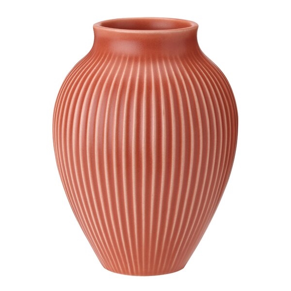 Knabstrup Vase - Ripple Coral - 20 cm